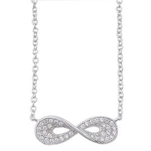 925 Sterling Silver Infinity CZ Necklace